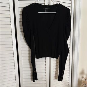 Elegant Black V-Neck Top